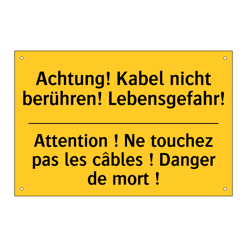 Achtung! Kabel nicht berühren! /.../ - Attention ! Ne touchez pas les /.../