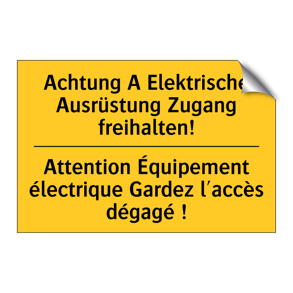 Achtung A Elektrische Ausrüstung /.../ - Attention Équipement électrique /.../