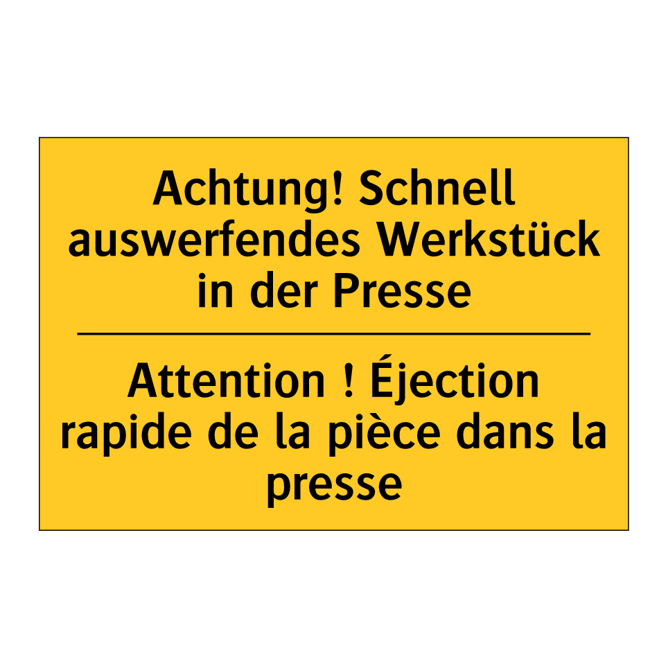 Achtung! Schnell auswerfendes /.../ - Attention ! Éjection rapide de /.../
