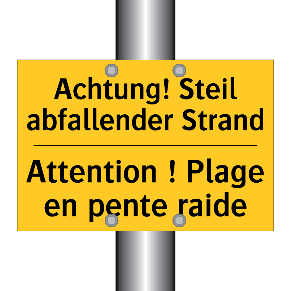 Achtung! Steil abfallender Strand /.../ - Attention ! Plage en pente raide /.../