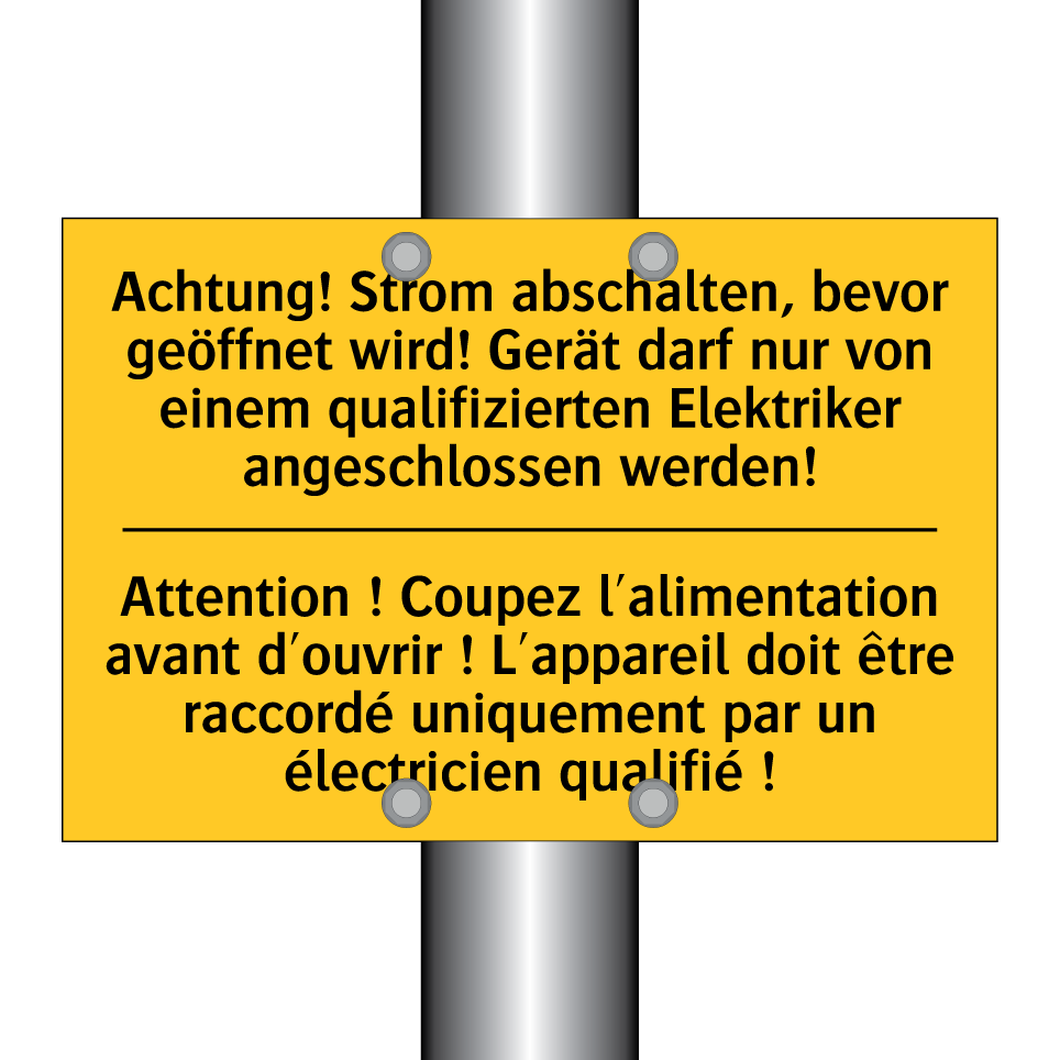 Achtung! Strom abschalten, bevor /.../ - Attention ! Coupez l'alimentation /.../
