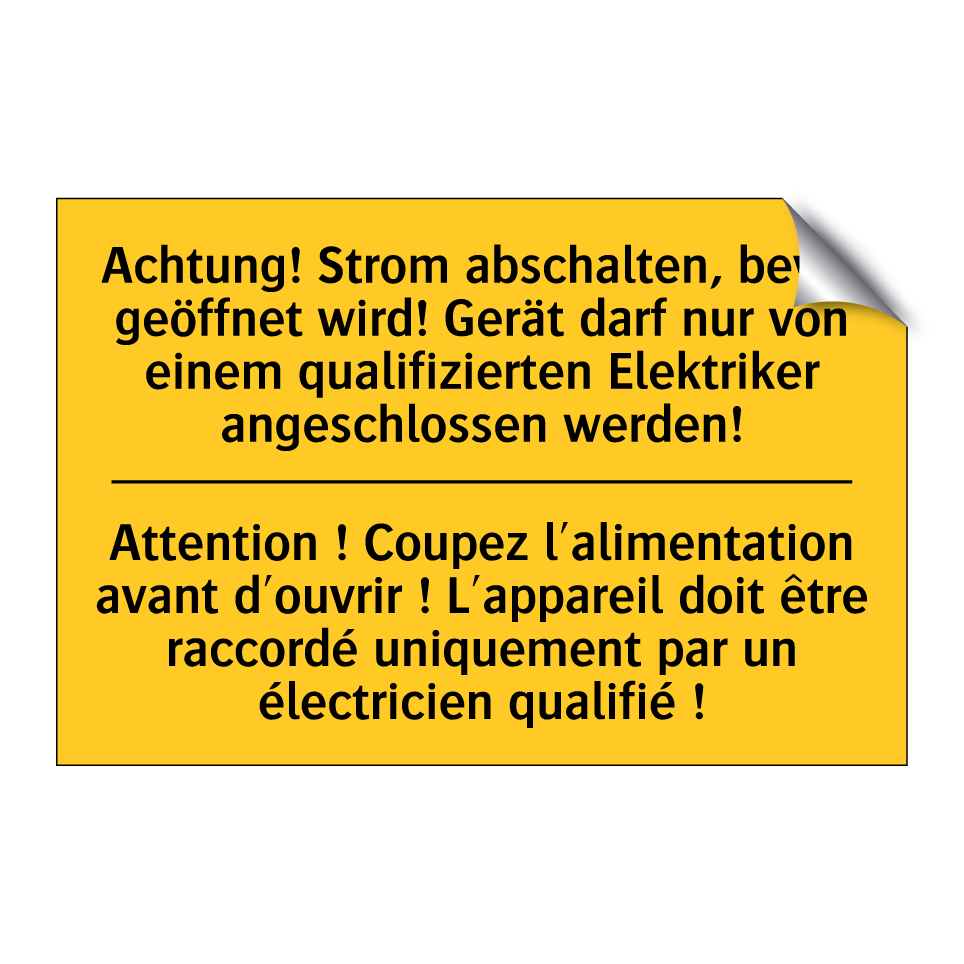 Achtung! Strom abschalten, bevor /.../ - Attention ! Coupez l'alimentation /.../