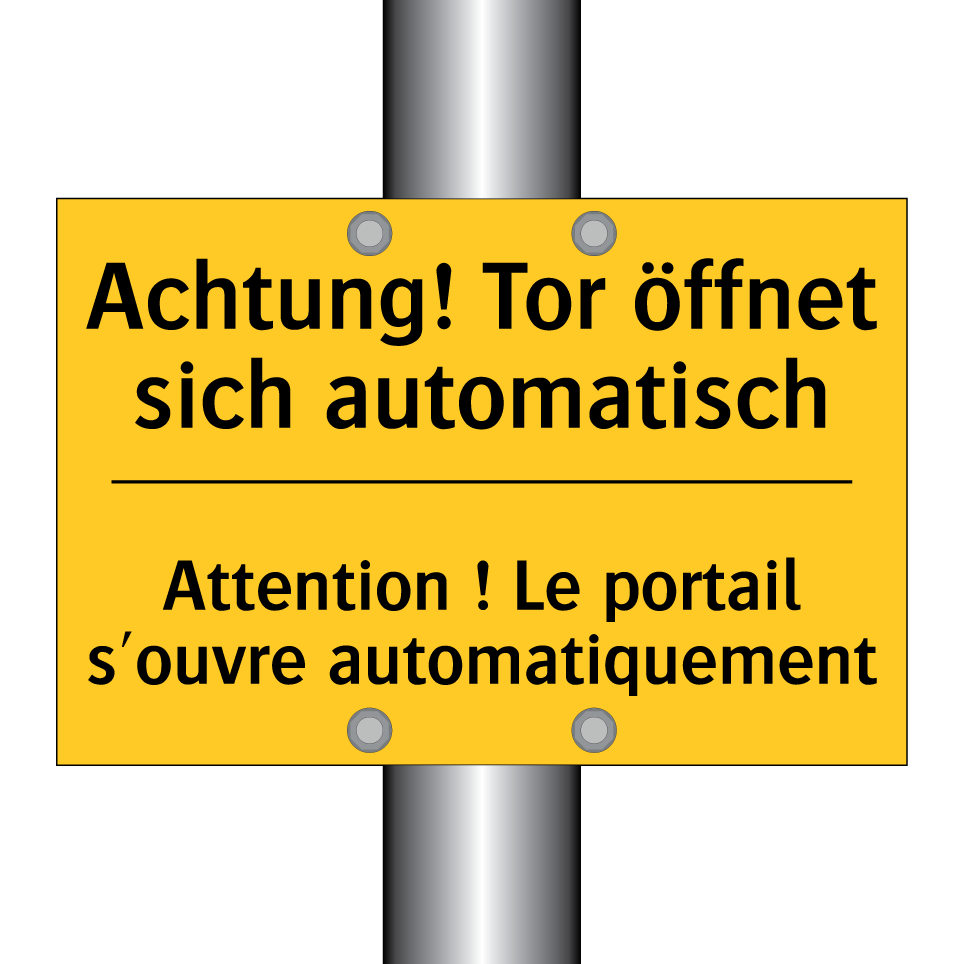 Achtung! Tor öffnet sich automatisch /.../ - Attention ! Le portail s'ouvre /.../
