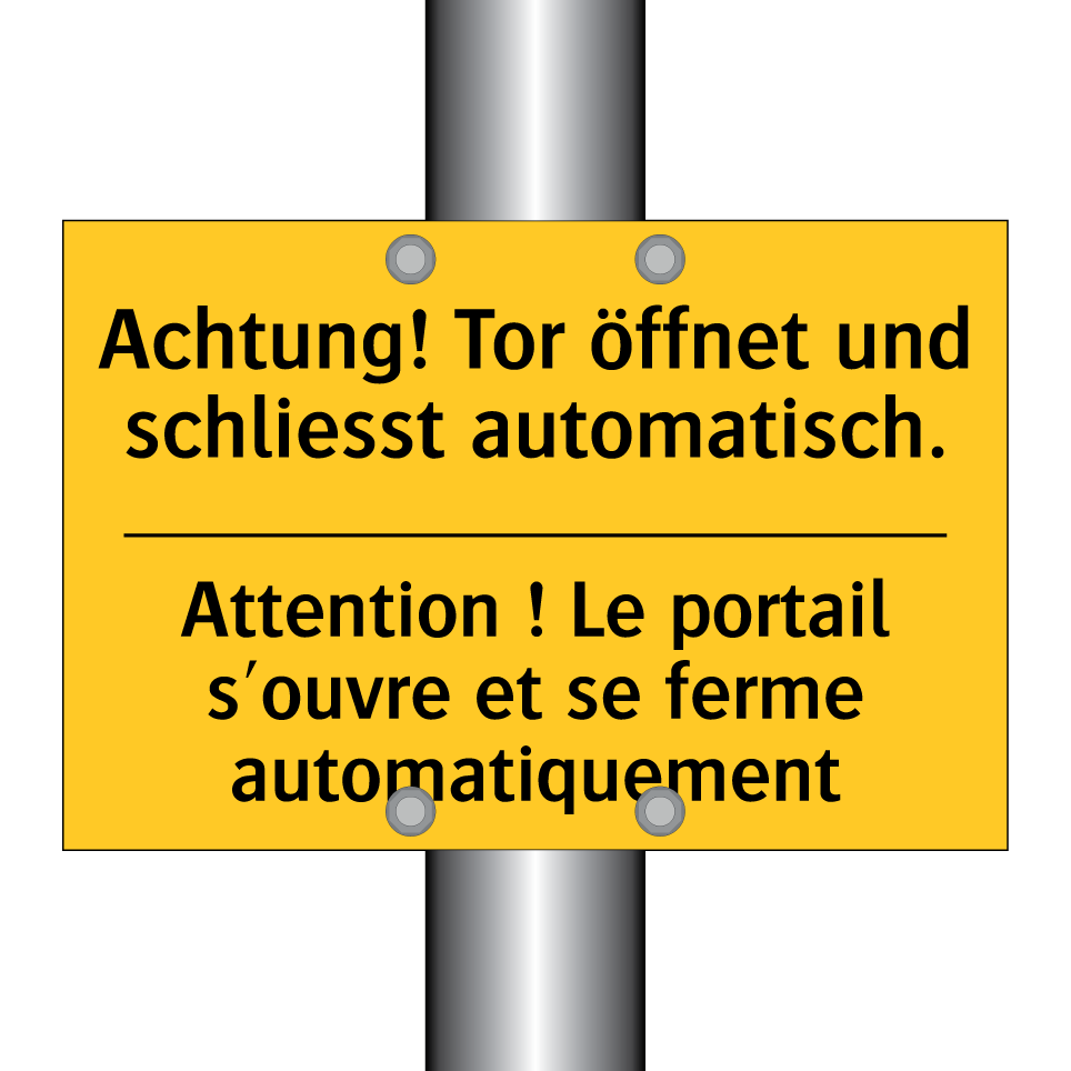 Achtung! Tor öffnet und schliesst /.../ - Attention ! Le portail s'ouvre /.../