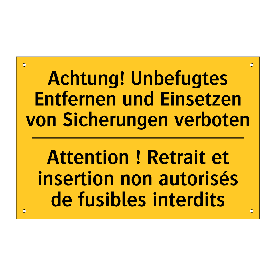 Achtung! Unbefugtes Entfernen /.../ - Attention ! Retrait et insertion /.../