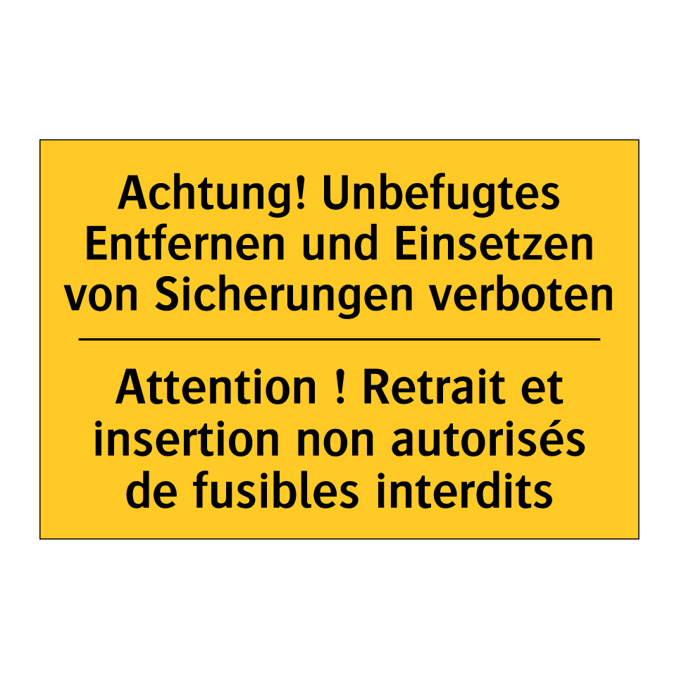 Achtung! Unbefugtes Entfernen /.../ - Attention ! Retrait et insertion /.../