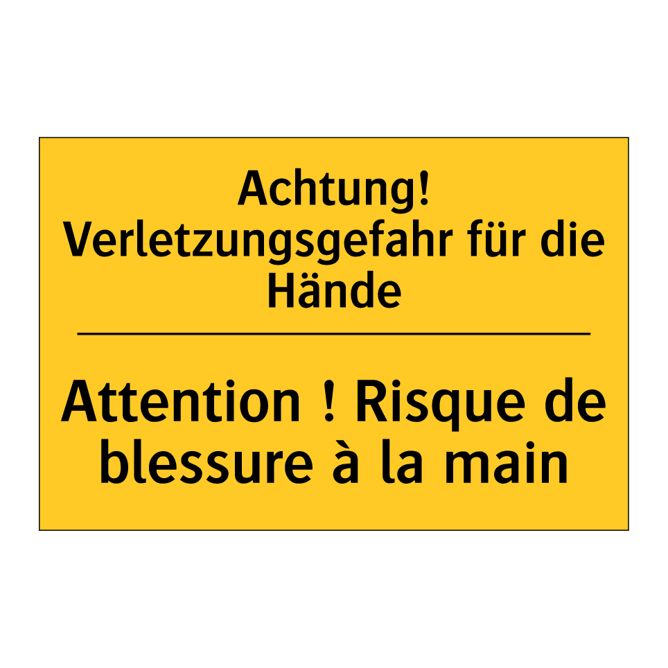 Achtung! Verletzungsgefahr für /.../ - Attention ! Risque de blessure /.../
