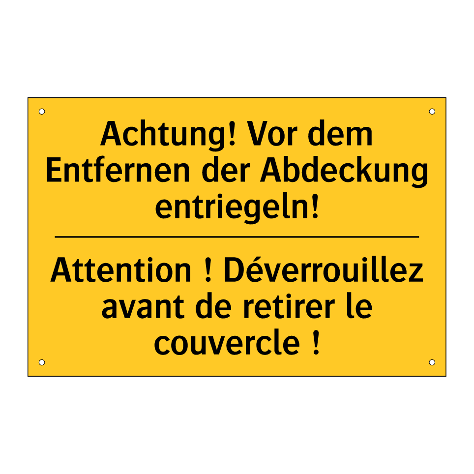 Achtung! Vor dem Entfernen der /.../ - Attention ! Déverrouillez avant /.../