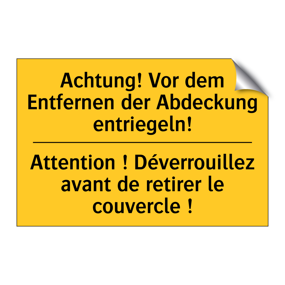 Achtung! Vor dem Entfernen der /.../ - Attention ! Déverrouillez avant /.../
