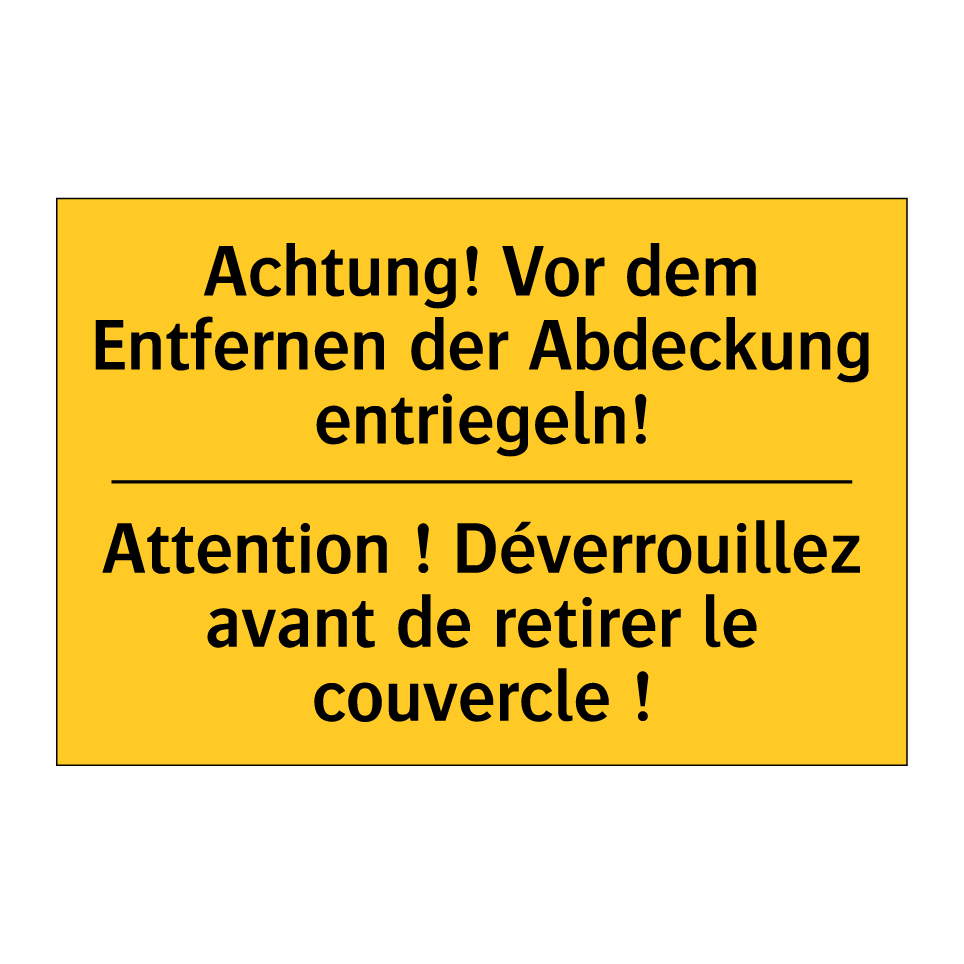 Achtung! Vor dem Entfernen der /.../ - Attention ! Déverrouillez avant /.../
