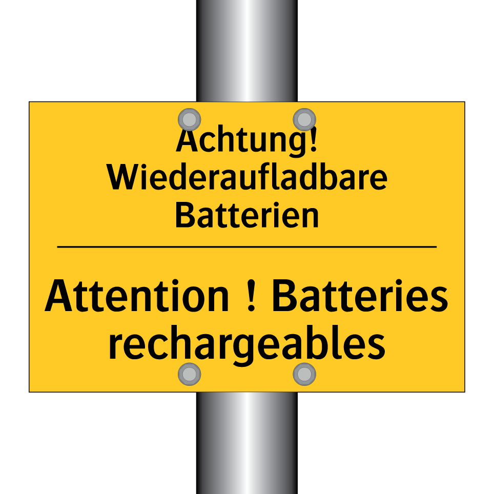 Achtung! Wiederaufladbare Batterien /.../ - Attention ! Batteries rechargeables /.../