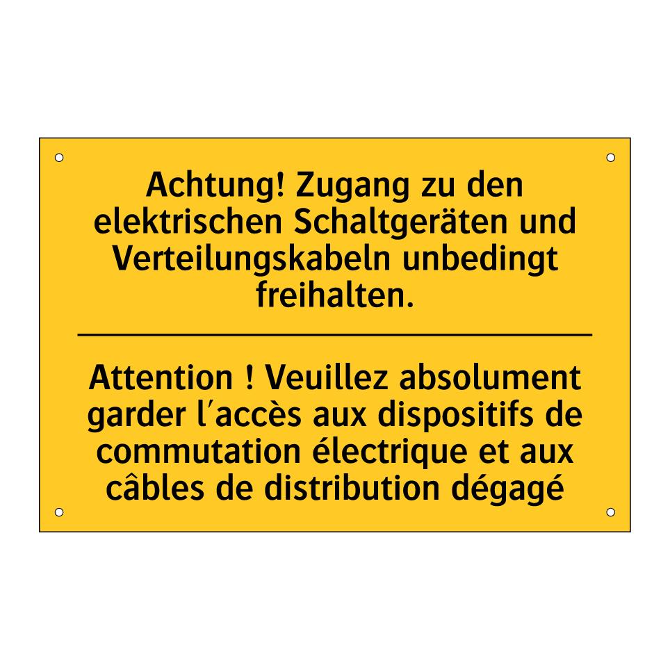 Achtung! Zugang zu den elektrischen /.../ - Attention ! Veuillez absolument /.../