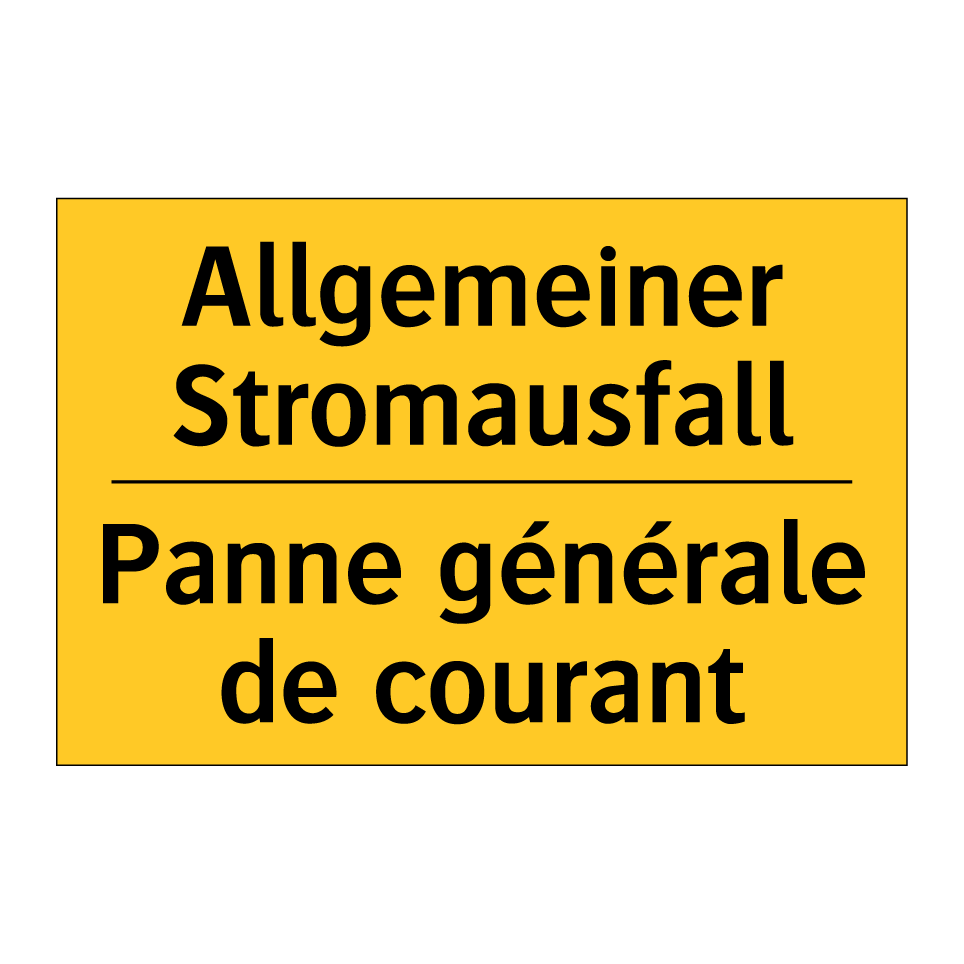 Allgemeiner Stromausfall - Panne générale de courant