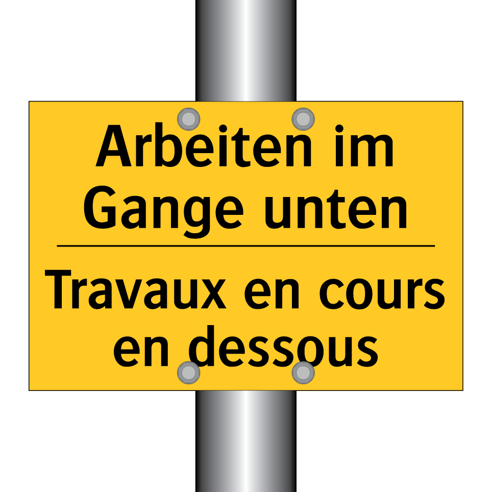 Arbeiten im Gange unten - Travaux en cours en dessous