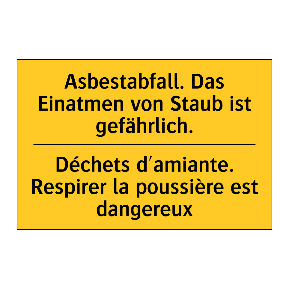 Asbestabfall. Das Einatmen von /.../ - Déchets d'amiante. Respirer la /.../