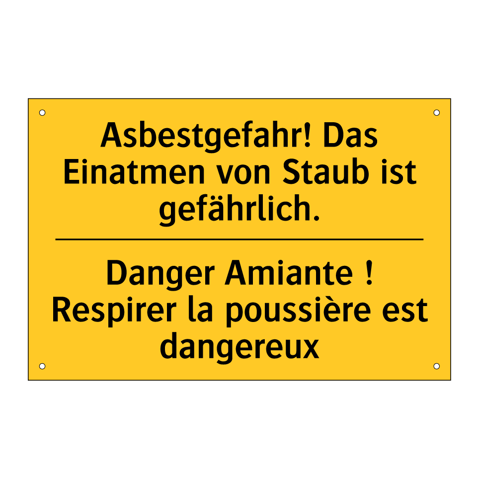 Asbestgefahr! Das Einatmen von /.../ - Danger Amiante ! Respirer la poussière /.../
