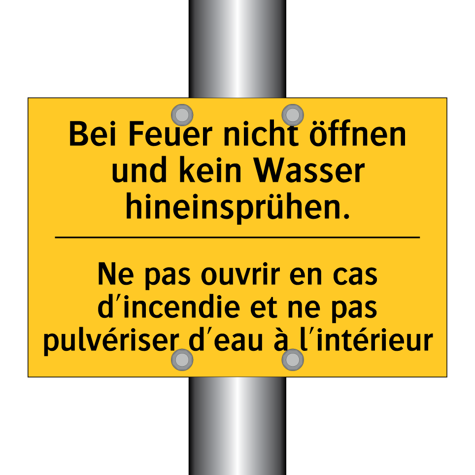 Bei Feuer nicht öffnen und kein /.../ - Ne pas ouvrir en cas d'incendie /.../