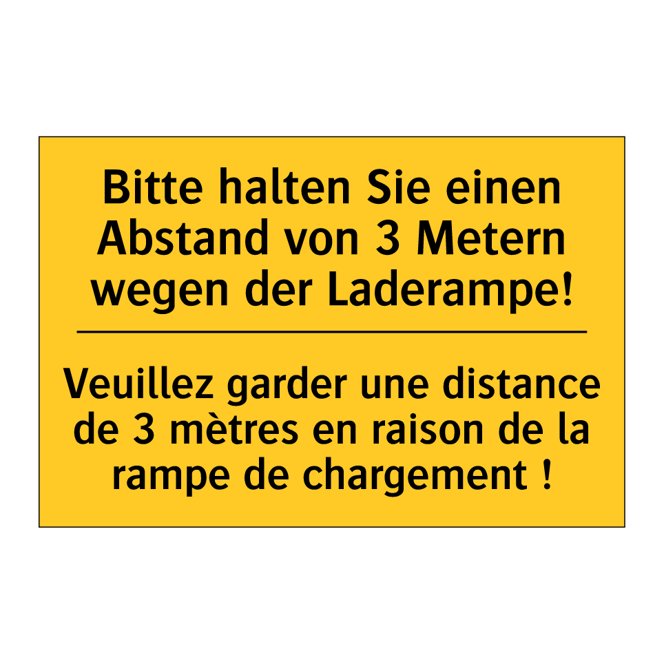 Bitte halten Sie einen Abstand /.../ - Veuillez garder une distance de /.../