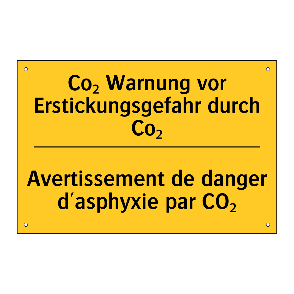 Co₂ Warnung vor Erstickungsgefahr /.../ - Avertissement de danger d'asphyxie /.../