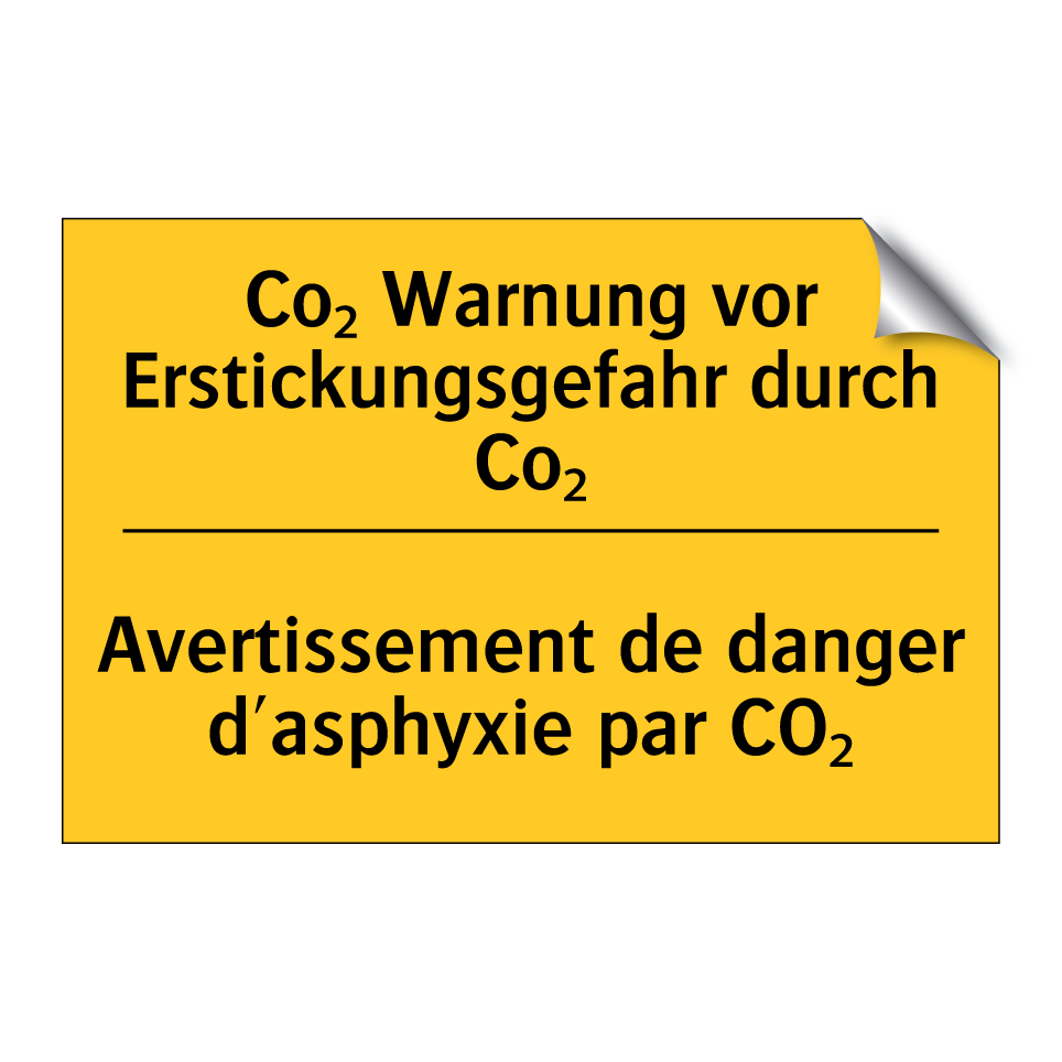 Co₂ Warnung vor Erstickungsgefahr /.../ - Avertissement de danger d'asphyxie /.../