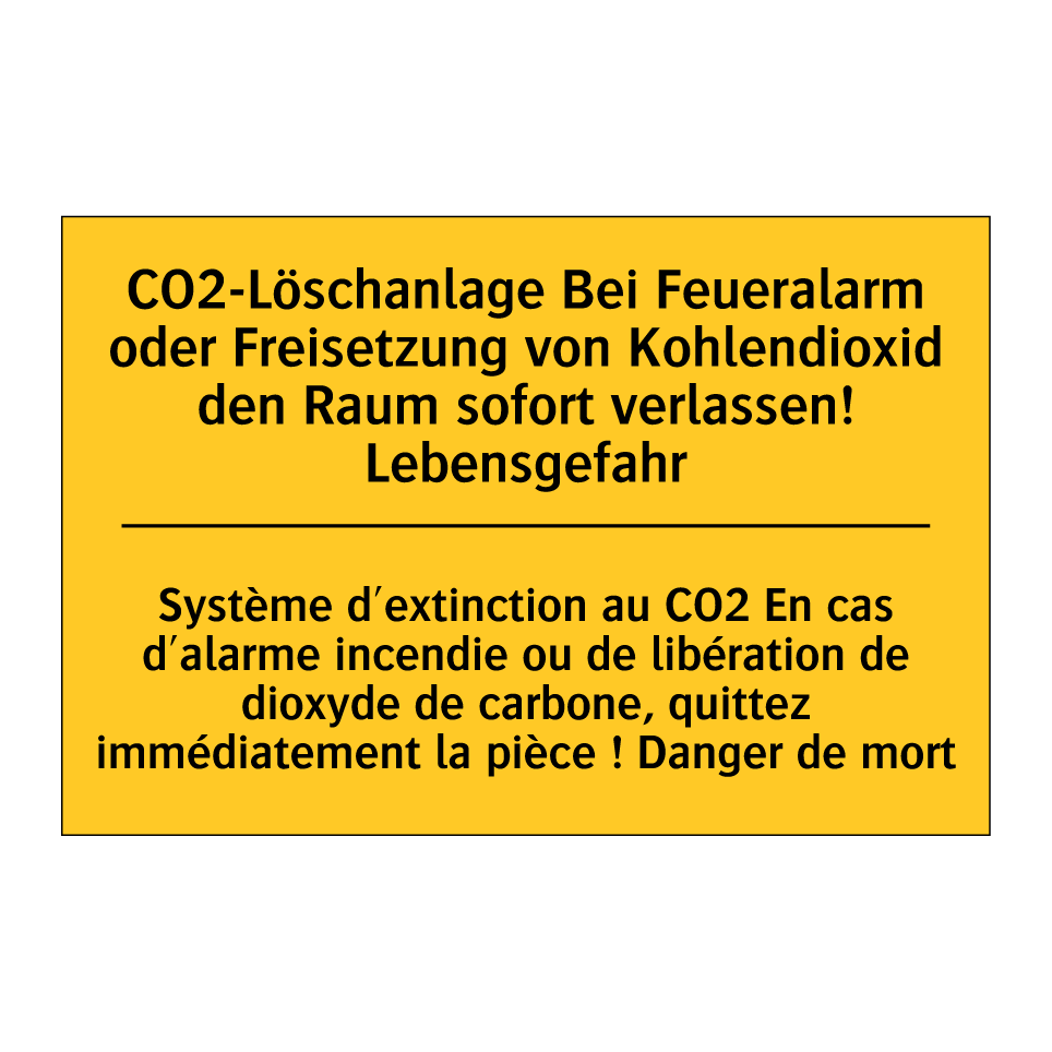 CO2-Löschanlage Bei Feueralarm /.../ - Système d'extinction au CO2 En /.../