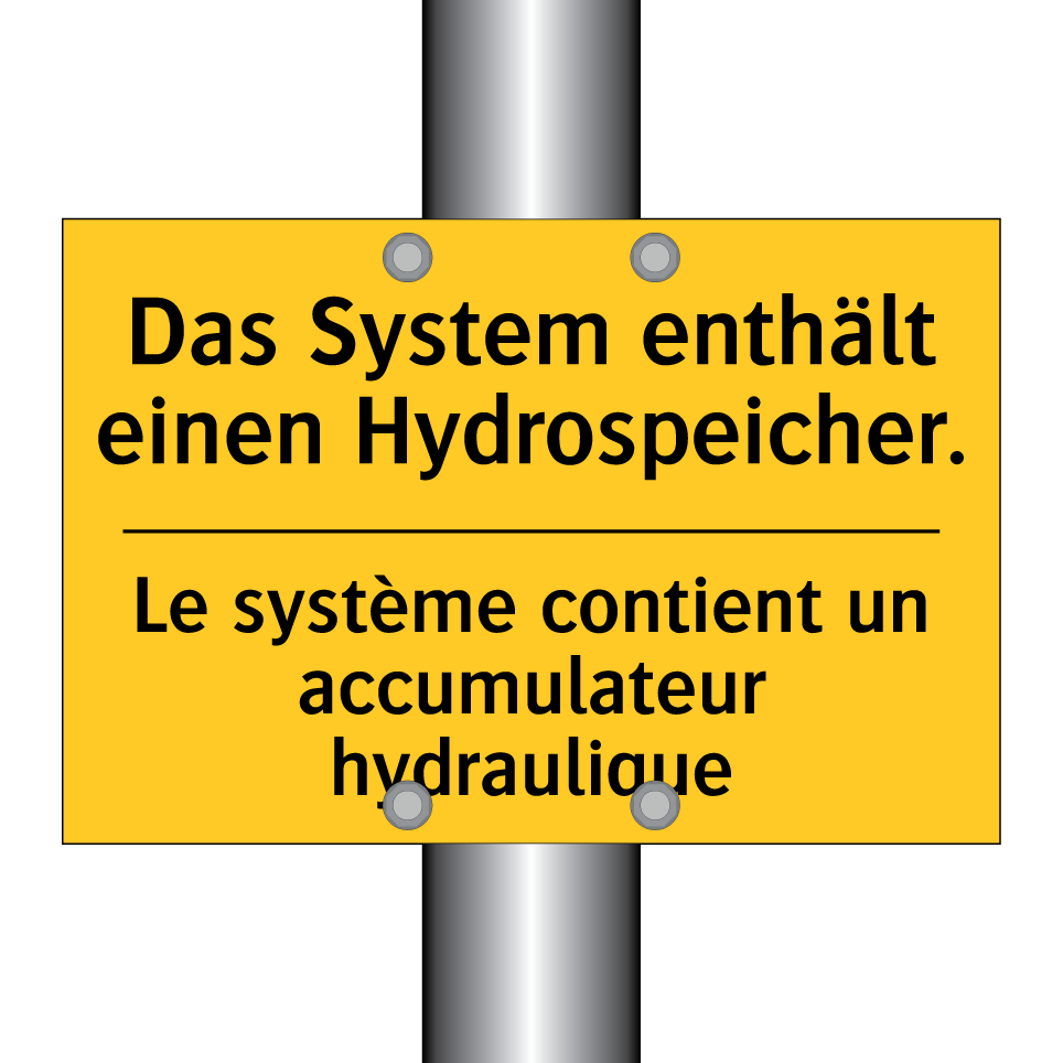 Das System enthält einen Hydrospeicher. /.../ - Le système contient un accumulateur /.../