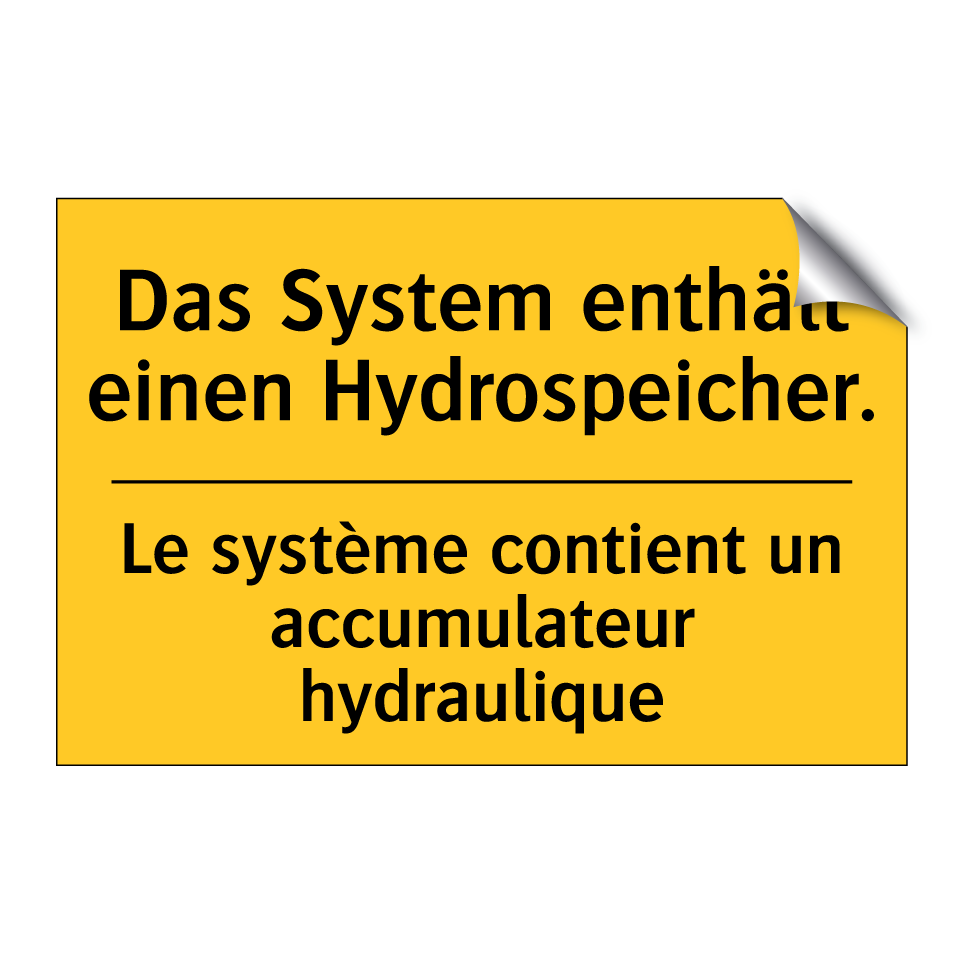 Das System enthält einen Hydrospeicher. /.../ - Le système contient un accumulateur /.../