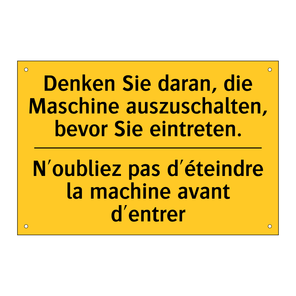 Denken Sie daran, die Maschine /.../ - N'oubliez pas d'éteindre la machine /.../