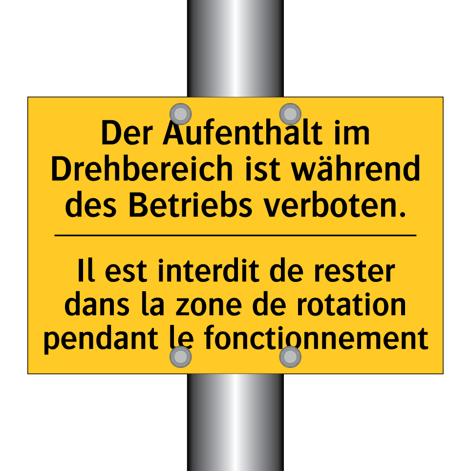Der Aufenthalt im Drehbereich /.../ - Il est interdit de rester dans /.../