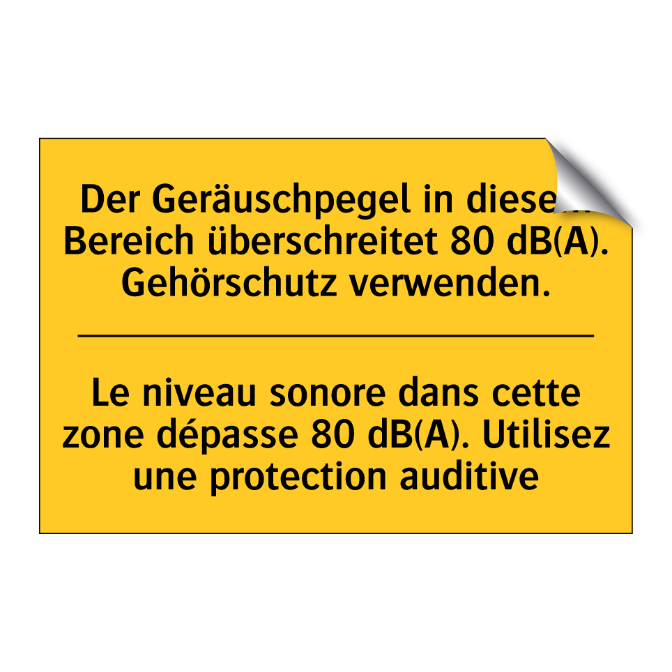 Der Geräuschpegel in diesem Bereich /.../ - Le niveau sonore dans cette zone /.../
