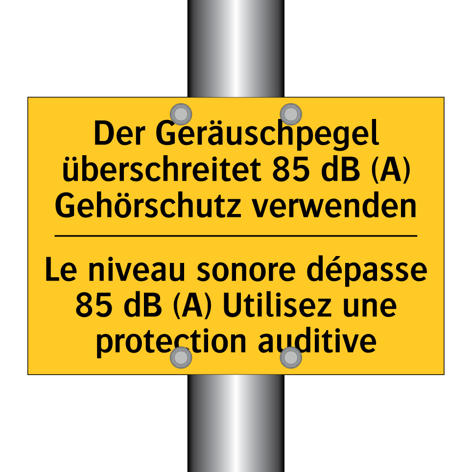 Der Geräuschpegel überschreitet /.../ - Le niveau sonore dépasse 85 dB /.../