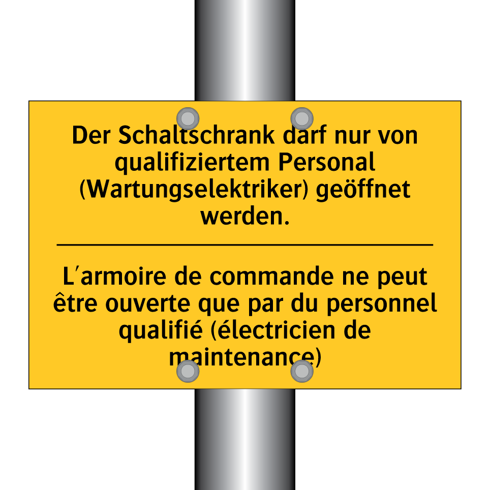 Der Schaltschrank darf nur von /.../ - L'armoire de commande ne peut /.../