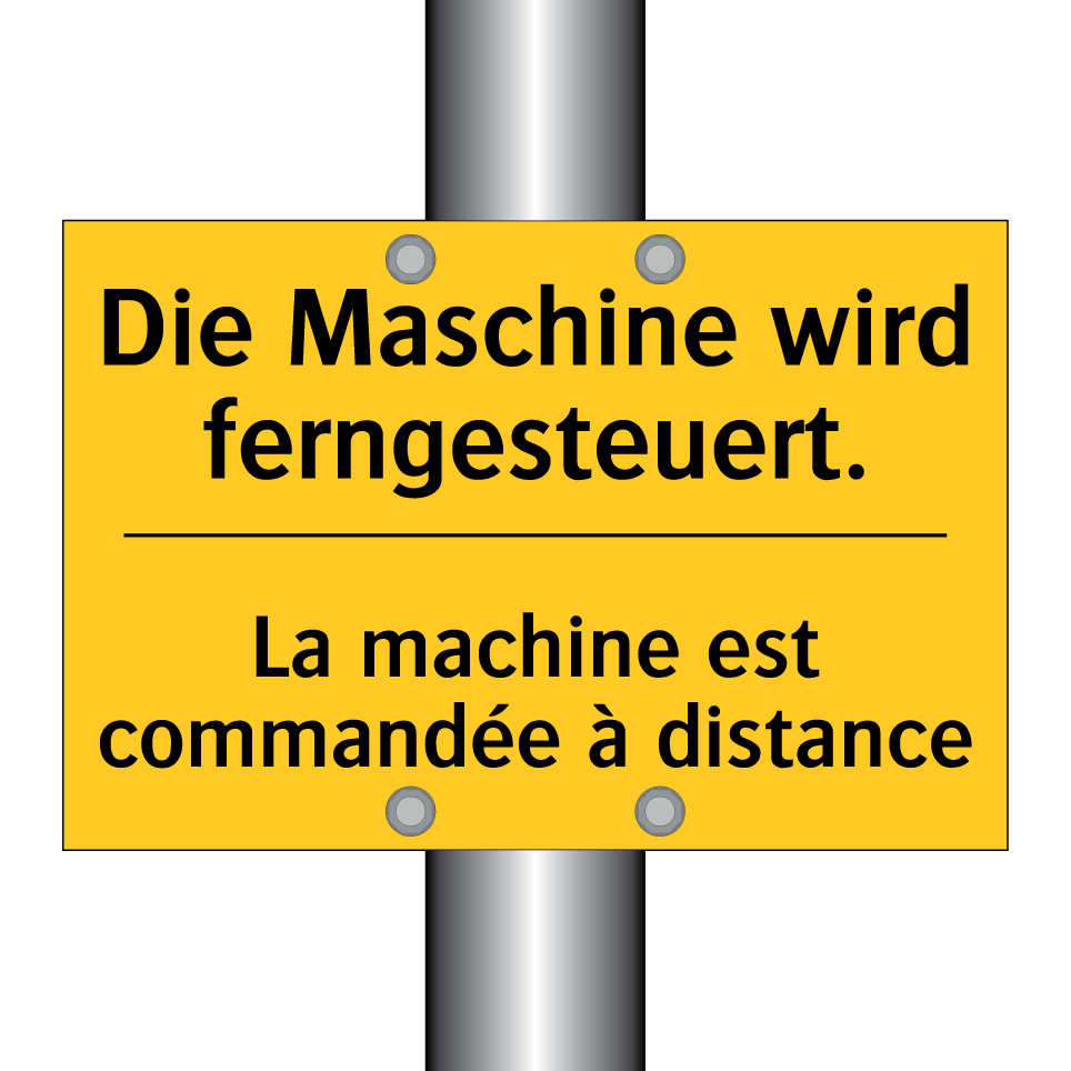 Die Maschine wird ferngesteuert. /.../ - La machine est commandée à distance /.../