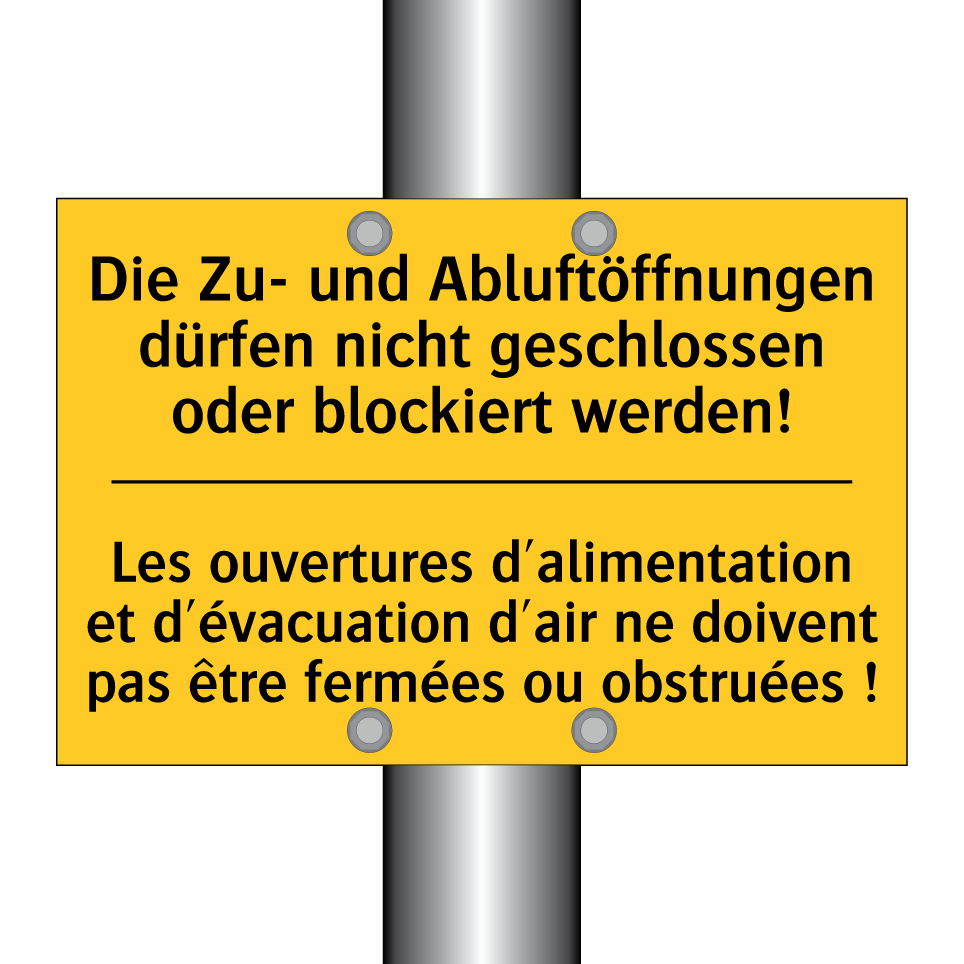 Die Zu- und Abluftöffnungen dürfen /.../ - Les ouvertures d'alimentation /.../