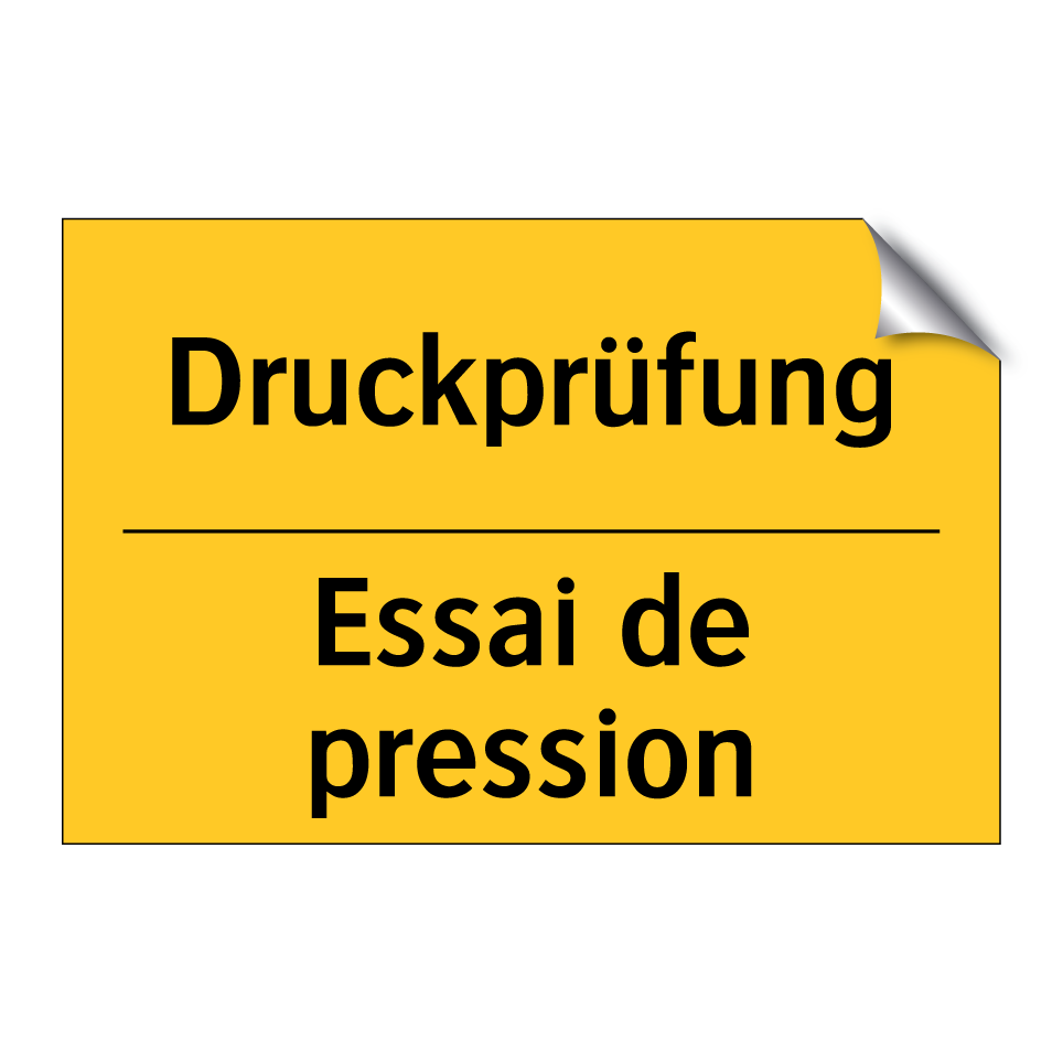 Druckprüfung - Essai de pression