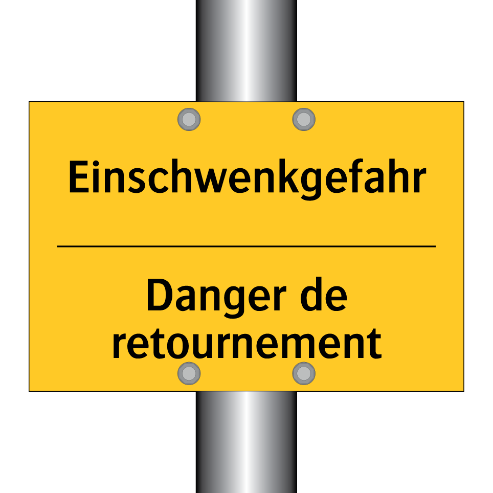 Einschwenkgefahr - Danger de retournement