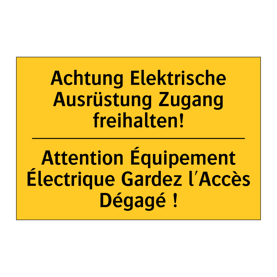Achtung Elektrische Ausrüstung /.../ - Attention Équipement Électrique /.../