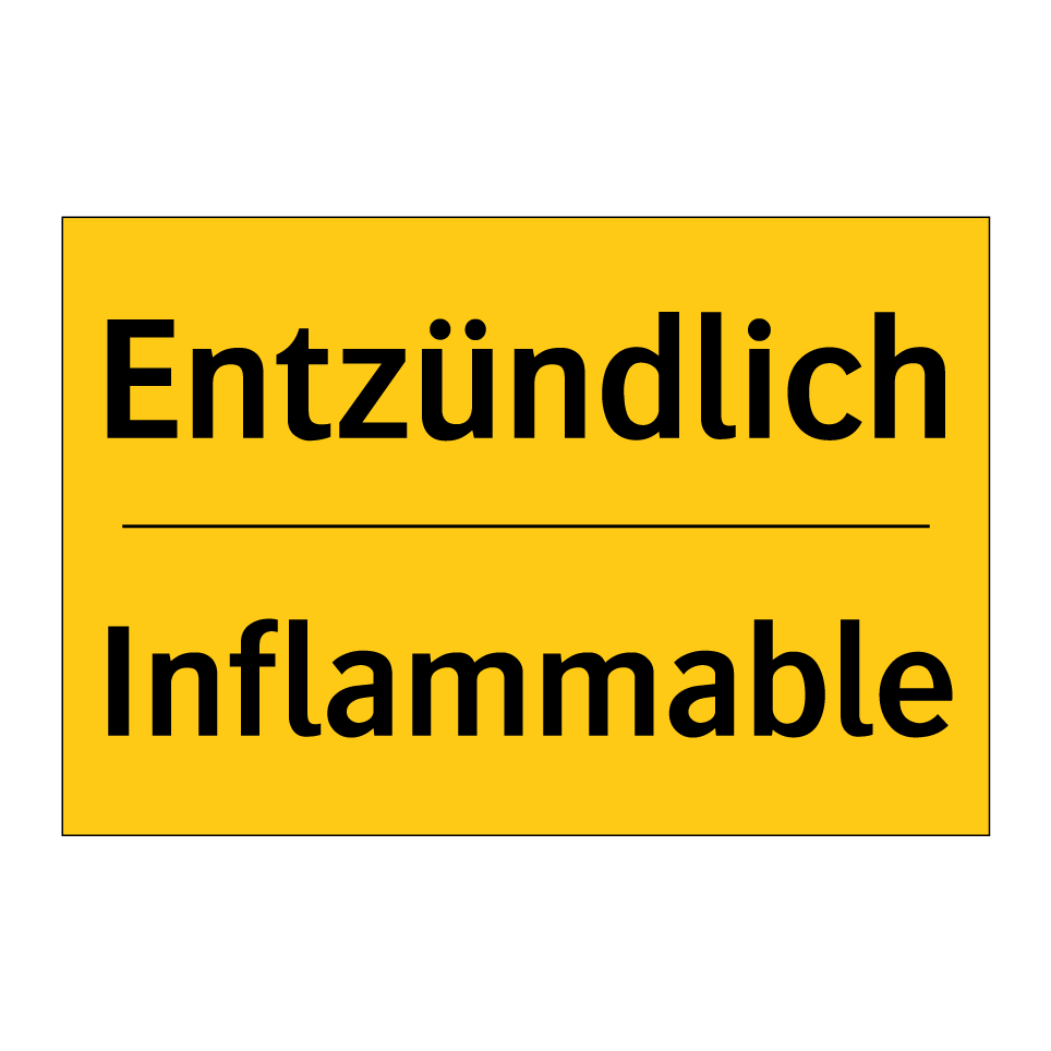 Entzündlich - Inflammable
