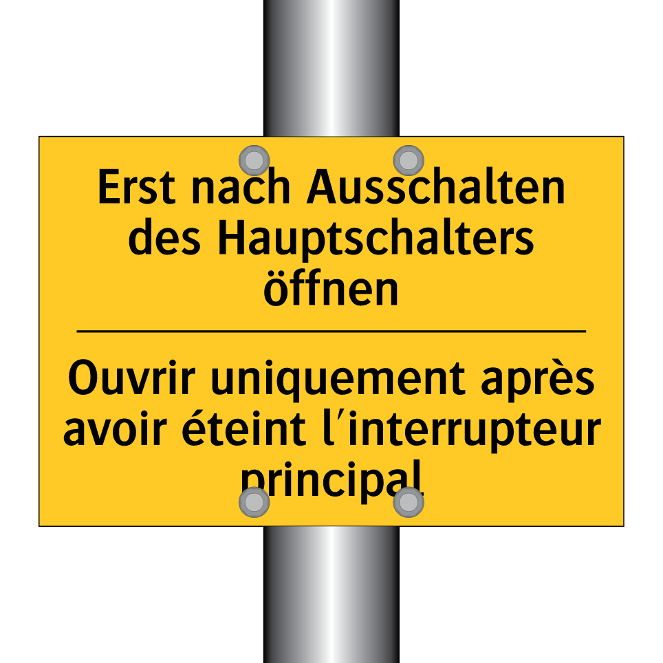 Erst nach Ausschalten des Hauptschalters /.../ - Ouvrir uniquement après avoir /.../