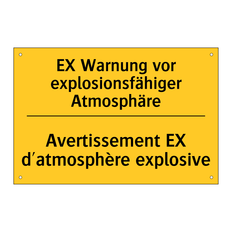 EX Warnung vor explosionsfähiger /.../ - Avertissement EX d'atmosphère /.../