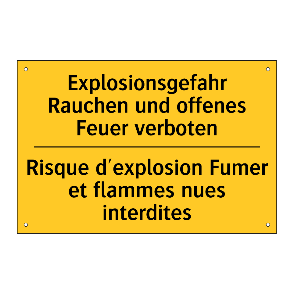 Explosionsgefahr Rauchen und offenes /.../ - Risque d'explosion Fumer et flammes /.../
