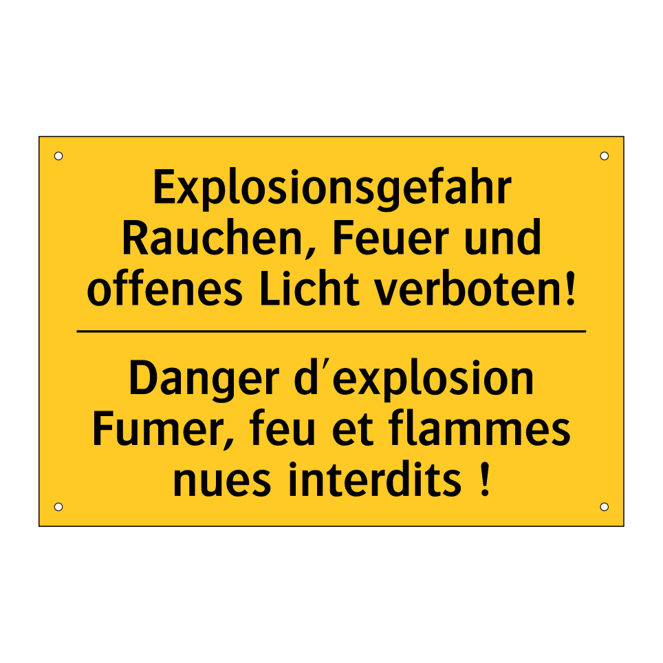 Explosionsgefahr Rauchen, Feuer /.../ - Danger d'explosion Fumer, feu /.../