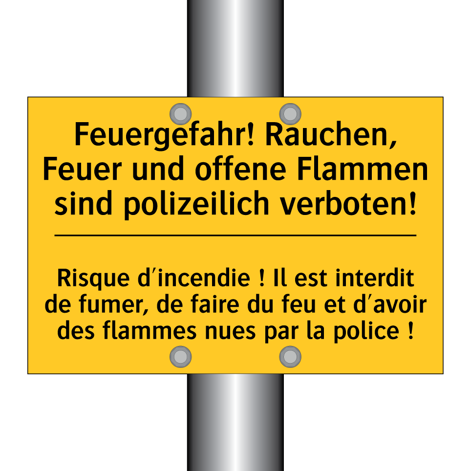 Feuergefahr! Rauchen, Feuer und /.../ - Risque d'incendie ! Il est interdit /.../