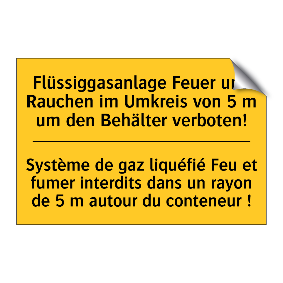 Flüssiggasanlage Feuer und Rauchen /.../ - Système de gaz liquéfié Feu et /.../