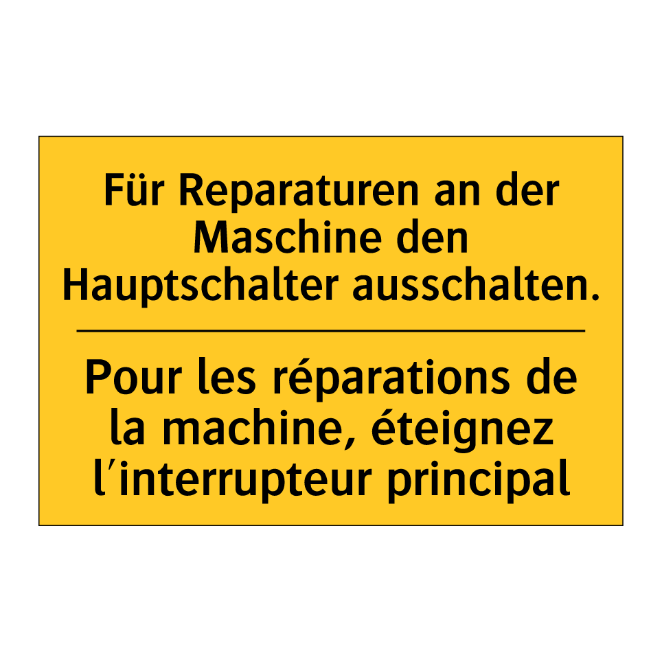 Für Reparaturen an der Maschine /.../ - Pour les réparations de la machine, /.../