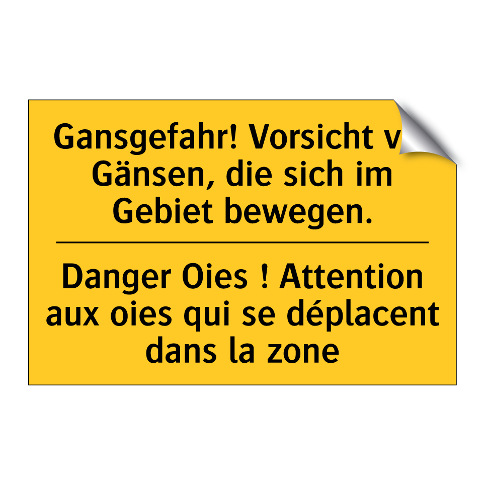 Gansgefahr! Vorsicht vor Gänsen, /.../ - Danger Oies ! Attention aux oies /.../