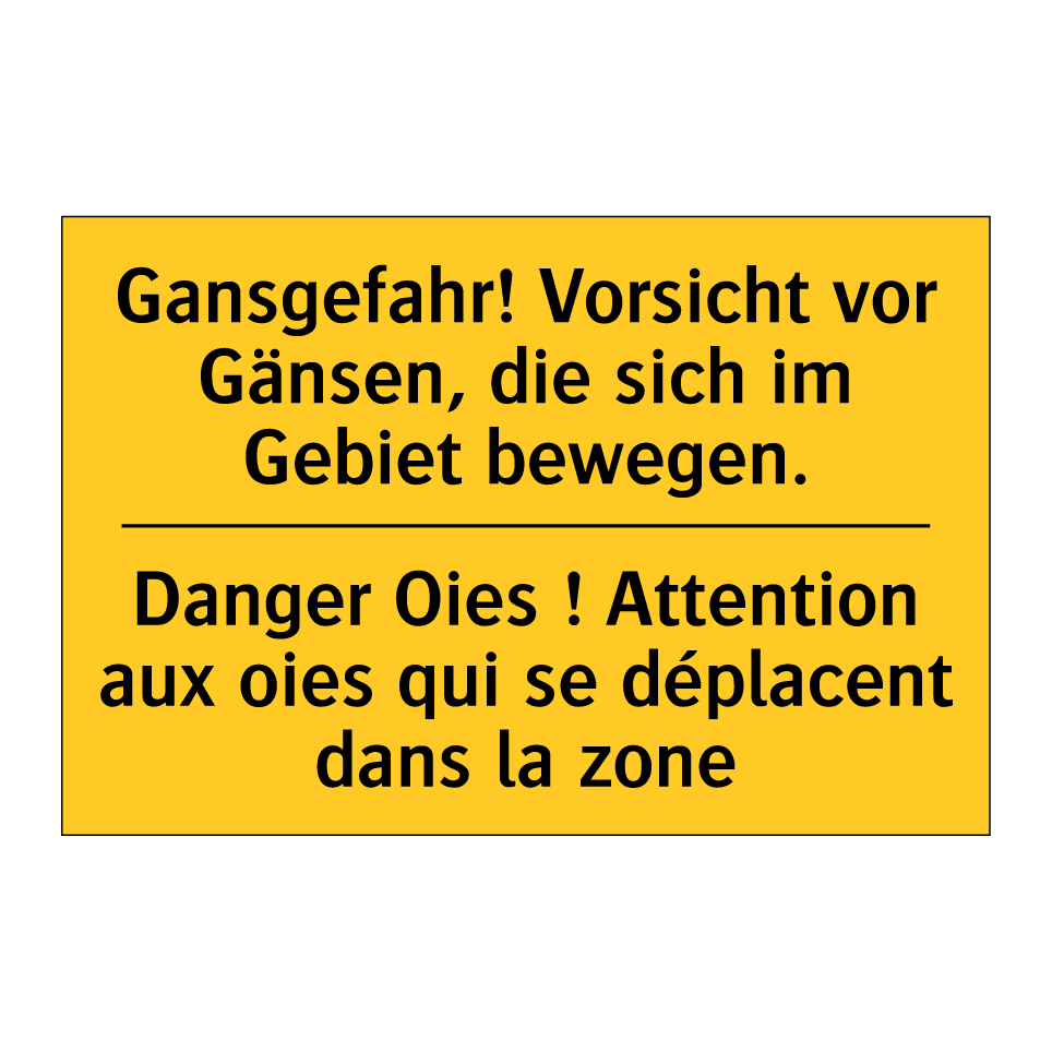 Gansgefahr! Vorsicht vor Gänsen, /.../ - Danger Oies ! Attention aux oies /.../