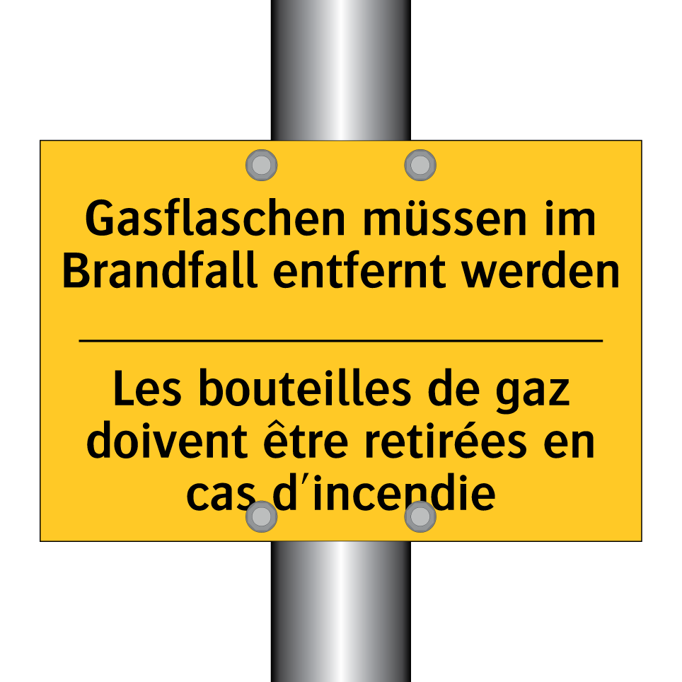 Gasflaschen müssen im Brandfall /.../ - Les bouteilles de gaz doivent /.../