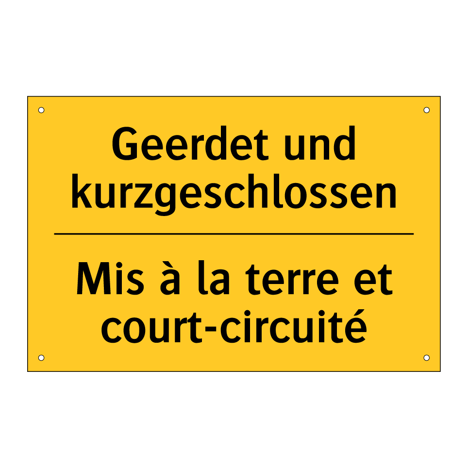 Geerdet und kurzgeschlossen - Mis à la terre et court-circuité /.../