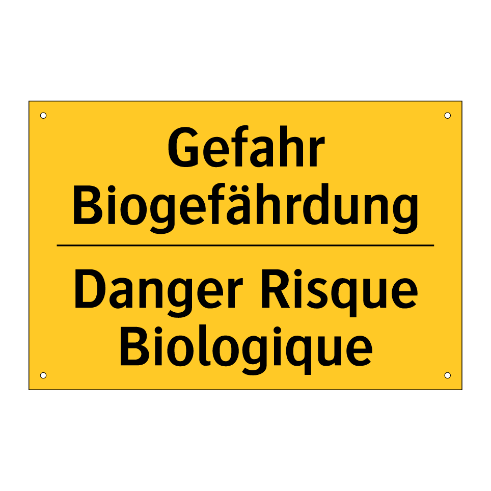 Gefahr Biogefährdung - Danger Risque Biologique